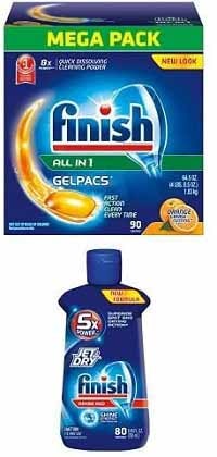 Finish Gelpacs Dishwasher Detergent with Rinse Aid